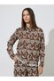 Brown Embroidered Shirt And Wide Leg Trousers Set - 4