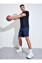 Navy Blue Regular Fit Performance Athletic Shorts - 2