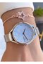 Brand Original - Rose Silver Color- 2 Year Warranty Women Wrist Watch - Bracelet Gifted 010Dkl00-403 - 7