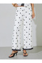 Cream Embroidered Sleeveless Top And Wide Leg Trousers Set - 6