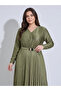 Plain Long Sleeves A-Line Maxi Dress - 2