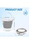 Collapsible Bucket, 3L Foldable Plastic Water Storage Pail with Handle, Grey Space Saving B - 6
