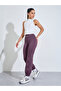 Purple Solid Cuffed Hem Active Joggers - 2
