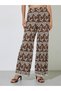 Brown Embroidered Shirt And Wide Leg Trousers Set - 5