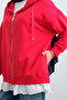 Women's Skirt and Ruffle Detail Two-Tone Sweatshirt Red - 5