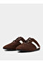 Brown Open Back Sneakers With White Stripe - 2