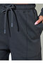 Charcoal Solid Wide Leg Mid Rise Joggers - 3