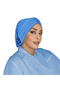 حجاب أزرق سادة مع عمامة - 2