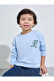 Boys Blue Crocodile Embroidery Oversized Sweatshirt