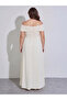 Lace Off Shoulder A-Line Maxi Dress - 4