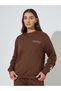 Brown Slogan Print Long Sleeves Regular Fit Sweatshirt - 3
