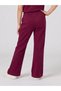 Teen Girls Burgundy Printed Polo T-Shirt And Wide Leg Joggers Set - 6
