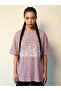 Purple Graphic Print Round Neck Short Sleeves T-Shirt - 4
