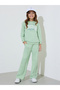 Girls Green Graphic Print Sweatshirt And Pintuck Detail Joggers Set