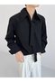 Men Solid Shirt With Tie And Shoulder Pad Design - 3