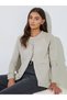 Beige Cable Knit Button Up Cardigan