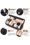 3-Slot Watch Storage Box Pu Leather Cylinder Travel Type Watch Organizer Protective Carrying Case Black - 4