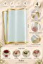 Gold Edged Mint Flower Bouquet Packaging 57X57 cm Set of 4 Flower Packaging Materials - 2