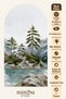 Pine Tree and Lake Landscape Bohemian Arch Boho Arch Modern Wall Sticker Mnb-63 - 3