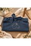 Breastfeeding Cover with Embroidery Detail, 100% Cotton, Double Layer Muslin, Multi-Purpose Stroller Cover, Breastfeeding Bib, Indigo