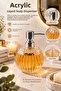 Round Acrylic Liquid Soap Dispenser – Transparent Decorative Soap Dispenser with Chrome Pump - 3
