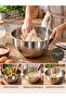 22cm Steel Mixing Bowl Dough Kneading Salad Preparation Multi-Purpose Kitchen Container - 2