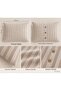 H&C Baby Bedding Set Linen Textured 4-Piece Ribbed Striped Crib 100X150 cm Duvet Cover Set Bed Sheet and 2 Pillowcases - 4