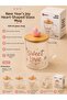 Heart Patterned 420 ml Glass Mug – Bamboo Lid, Heart Shaped