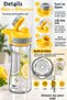 Hobby Transparent Sports School Office Unbreakable Water Bottle, Detox Water Bottle with Strainer Water Bottle 530 ml - 5