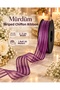 Plum Striped Chiffon Ribbon 2.5 cm – 1 Roll 20 Meters Gift Wrapping, Flower Bouquet, Engagement Wedding and Decoration Ribbon