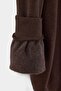 Brown Plus Size Oversize/Loose Cut Animal Embroidered Fleece Inside Sweatshirt Tmnaw24Ao00011 - 5