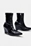 Siyah Sivri Burun 7.5 cm Kadın Wedge Topuklu Çizme TAKAW27BO00024