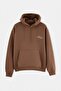 Light Brown Oversize/Wide Cut Minimal Text Printed Fleece Inside Sweatshirt Tmnaw25Sw00016 - 4