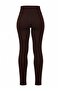 Kahverengi Dalgıç/Scuba LYCRA® ADAPTIV™ Kruvaze Bel Detaylı Tam Boy Örme Spor Tayt THMAW27TY00016 - 3