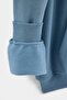 Kirli Mavi Oversize/Geniş Kesim Sırtı Nakış Detaylı Kapüşonlu Sweatshirt TMNAW25SW00142 - 9