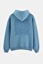 Kirli Mavi Oversize/Geniş Kesim Sırtı Nakış Detaylı Kapüşonlu Sweatshirt TMNAW25SW00142 - 7