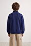 Navy Blue Boys' Printed Knitted Sweatshirt Tkdaw27Sw00015 - 2