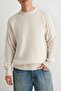 Ekru*001 Oversize Bisiklet Yaka Kazak TMNAW24KZ00032 - 3