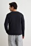 Black Off Shoulder Regular Wardrobe Essentials Interlock 100% Cotton Long Sleeve T-Shirt Tmnaw27Ts00001 - 5