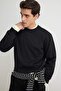 Black Regular/Normal Cut Fleece/Warm Sweatshirt Tmnaw21Sw1208 - 2