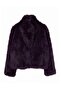 Mor Oversize Kalıp Kürk Mont TWOAW25MO00035 - 8
