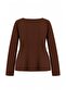 Brown Interlock Knitted Oversize Blouse Tbbaw26Af00117 - 3