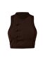 Brown Brushed Soft Fabric Supportive/Shape-Enhancing Knitted Sports Bra Thmaw27Ss00012