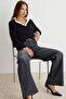 Antrasit Paça Kesikli Ekstra Yüksek Bel Geniş Paça Wide Leg Geniş Paça Jeans TWOAW26JE00080 - 2