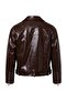Koyu Kahverengi Oversize Kalıp Parlak Suni Deri Biker Ceket Mont TWOAW27MO00075 - 8