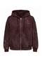 Brown Thick Washed Effect Hooded Zippered Oversize Knitted Cardigan/Sweatshirt Twoaw27Sw00061 - 5