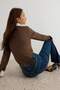 Premium Koyu Mavi Orta Esnek Normal Bel Flare İspanyol Paça Jeans TWOAW27JE00196 - 6