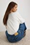Premium Koyu Mavi DÖKÜMLÜ Normal Bel Wide Leg Geniş Paça Jeans TWOAW27JE00095 - 5