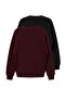 Black-Burgundy 2-Pack Oversize Cut Basic Thick/Fleece-Lined Knitted Sweatshirt Twoaw24Sw00102