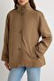 Khaki Regular Fit Stand Collar Jacket Coat Twoaw27Mo00127 - 3
